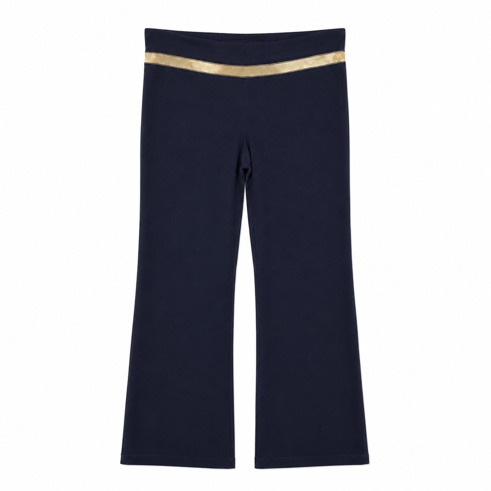 Made‎ for Life Women's M Black Bootcut Yoga Pants Gold Waistband Stretch